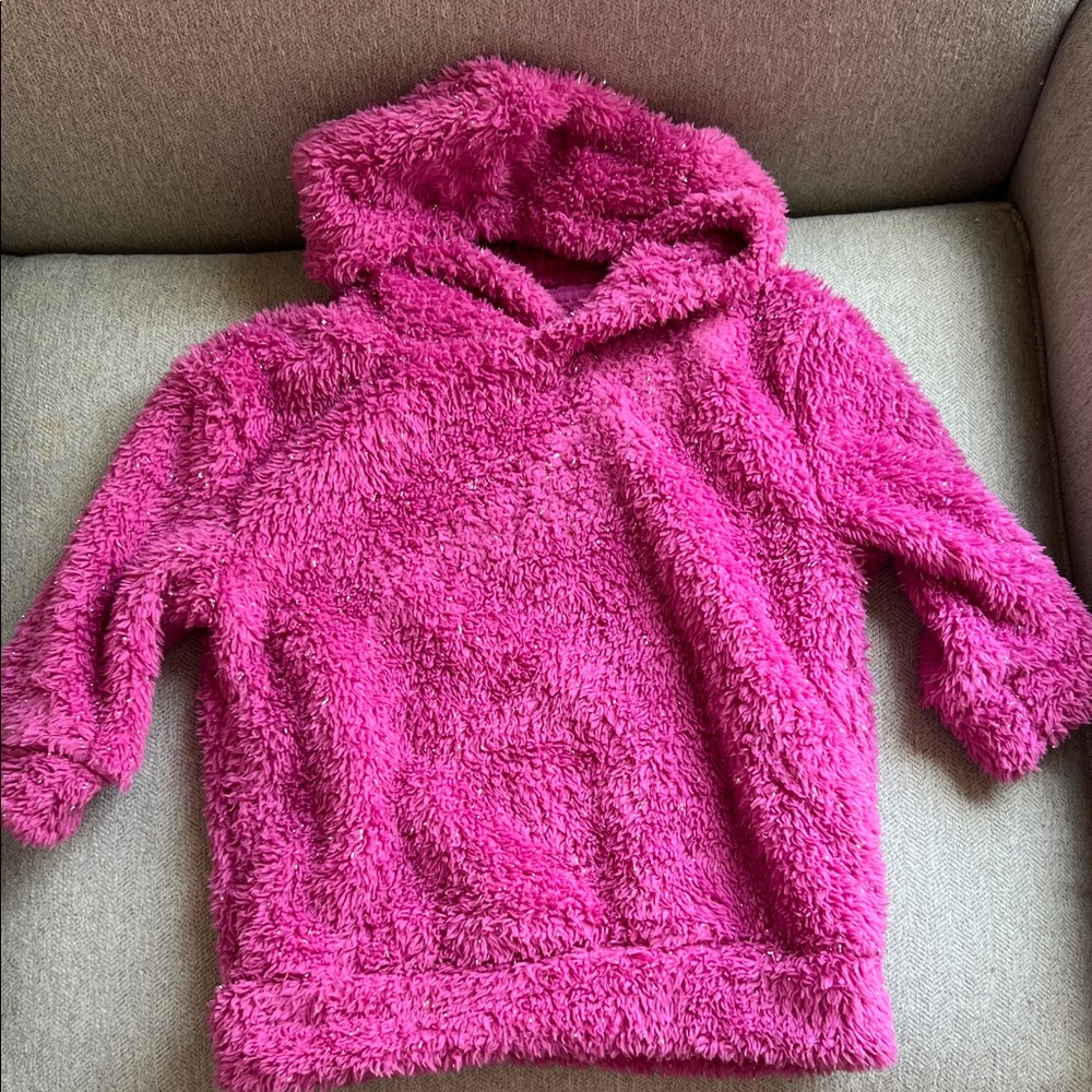 24 Mo. WORN ONCE Falls Creek Pink Sparkle Sherpa Hoodie Sweatshirt